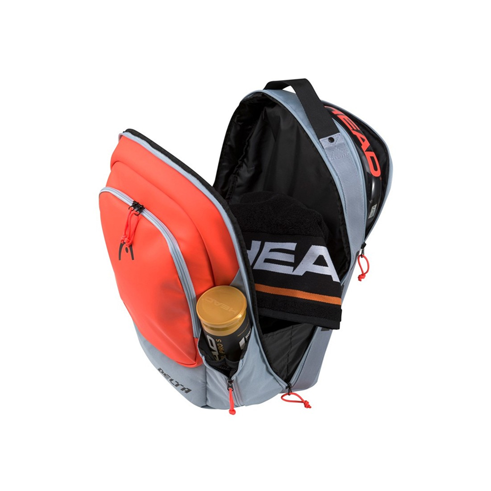 Head Delta 2022 Grey Orange Backpack – stylish, spacious, and versatile sports bag - image 2